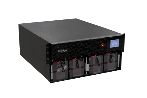 Systeme Electric Smart-Save Online SRT 6000 ВА, конвертируемый форм-фактор 5U, 230 В, 1:1, клеммный вход/выход, 6 розеток IEC C13 и 4 розетки  IEC C19,  SmartSlot, LCD, USB HID, SNMP карта, версия с возможностью увеличения времени автономии. фото 5
