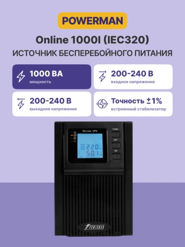 ИБП POWERMAN Online 1000I фото 2
