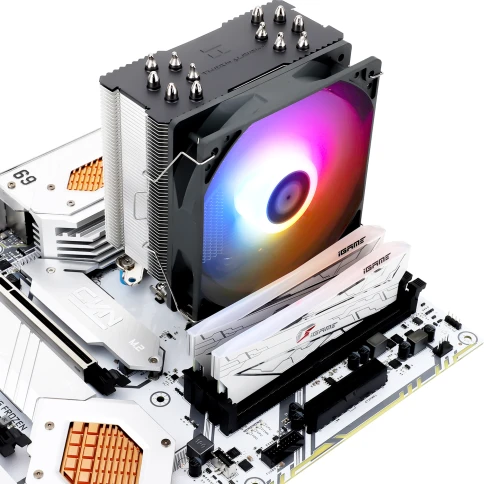 Кулер для процессора/ CPU Cooler Thermalright Burst Assasin 120 ARGB (4-pin PWM, 154mm, Ni/CU, 6x6mm, ARGB, 1x120mm, 66.17CFM, 25.6dBA, 1550RPM, S: 1700, 1200, 115X, AM5, AM4) фото 9