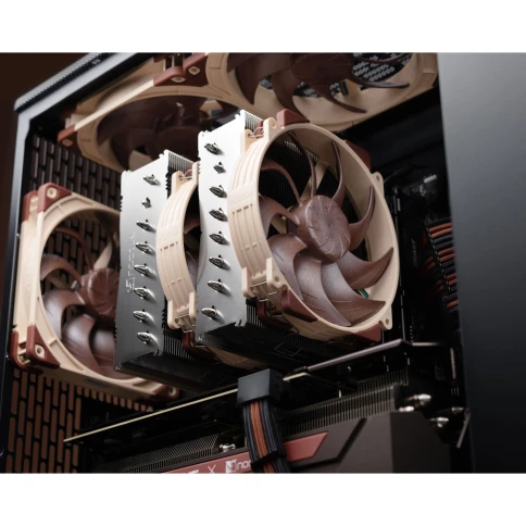 Кулер для процессора/ CPU Cooler Noctua NH-D15 G2 HBC (228W, 4-pin PWM, 168mm, Al/Cu, 8x6mm, 2x140mm, 91.5CFM, 24.8dBA, 1500RPM, S: 1851/1700/1200/115X, AM5/AM4, Beige/Brown) фото 5