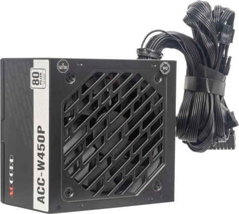 Блок питания Accord ATX 450W ACC-W450P 80 PLUS WHITE (20+4pin) 120mm fan 6xSATA [ACC-W450P] фото 2
