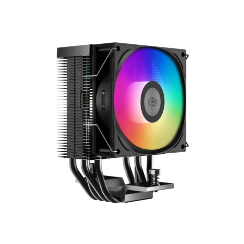 Кулер для процессора/ CPU Cooler PCCooler R400 ARGB BK (180W, 4-pin PWM, 133mm, Al/Cu, 4x6mm, ARGB, 1x92mm, 40.94CFM, 30dBA, 2200RPM, S: 1851/1700/1200/115X, AM5/AM4, black) фото 2