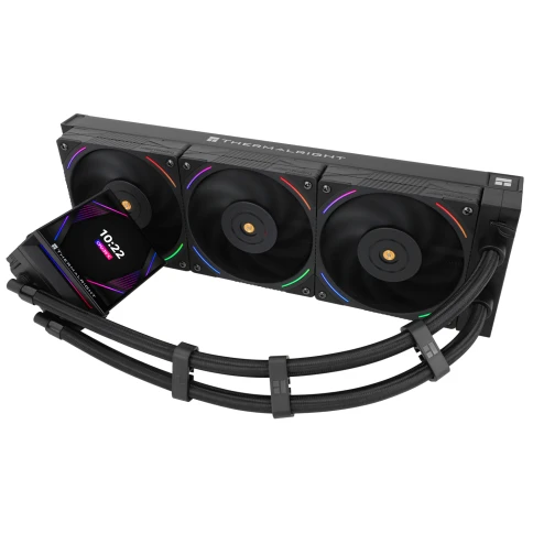 Водяное охлаждение для процессора/ Water Cooling System Thermalright Hyper Vision 360 (360mm, LED, Black, ARGB/ Fans: 3x120mm, 69CFM, 27dBA, 2150RPM/ Pump height 68mm, 6400RPM, Rad thickness 27mm/ S: 1700, 1200, 1851, 115X, 2011, 2066, AM5, AM4) фото 3