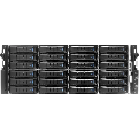 Серверная платформа/ HA401-VG, 4U, 2x2LGA-3647, 24-bay storage server, 24x SATA/SAS hot-swap 3.5"/2.5" universal bay, 2x canister, 4x 9mm 2.5" internal bay, 12G expander board with 2x SFF-8643, 2x SFF-8644, 1300W 1+1 redundant power supply, фото 5