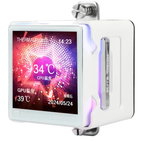 Система жидкостного охлаждения/ Water Cooling System Thermalright Elite Vision 360 (360mm, LED, White, ARGB/ Fans: 3x120mm, 69CFM, 27dBA, 2150RPM/ Pump height 63mm, Rad thickness 27mm/ S: 1700, 1200, 1851, 115X, 2011, 2066, AM5, AM4) фото 2