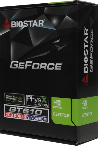 Видеокарта Biostar PCI-E 2.0 GeForce GT610 NVIDIA GeForce GT 610 2Gb 64bit DDR3 700/1333 DVIx1 HDMIx1 CRTx1 HDCP Ret low profile фото 6