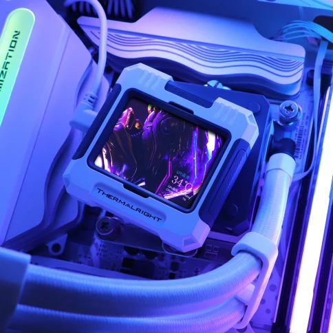 Водяное охлаждение для процессора/ Water Cooling System Thermalright Frozen Warframe 420 ARGB (420mm, LED, White, ARGB/ Fans: 3x140mm, 88.7CFM, 29.8dBA, 1750RPM/ Pump height 60mm, 23dBA, 3000RPM, Rad thickness 27mm/ S: 1851, 1700, 1200, 115X, 2011, 2066, фото 8