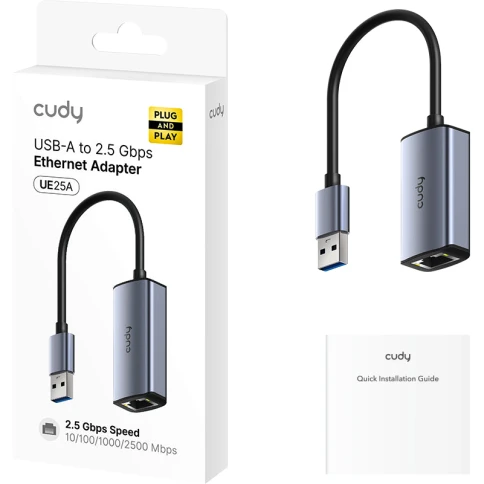 Адаптер/ Aluminum Portable USB-C to 2.5G Ethernet Adapter, Compatible with Laptop, MacBook, Surface, PC with Windows, XP, Mac/Linux and more фото 2
