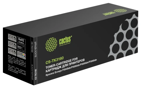 -/ Картридж лазерный Cactus CS-TK3160 TK-3160 черный (12500стр.) для Kyocera Ecosys P3045dn/P3050dn/P30 фото 1