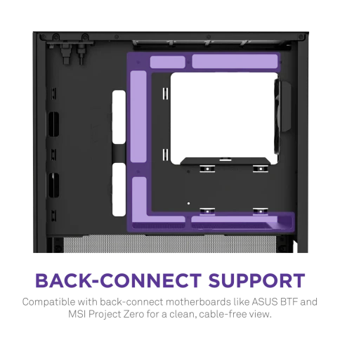 Корпус без блока питания/ Case NZXT H3 Flow (2025), Midi-Tower, TG, 1x120mm, 1xUSB-A 3.2 + 1xUSB-C 3.2, mATX, mITX Black фото 7