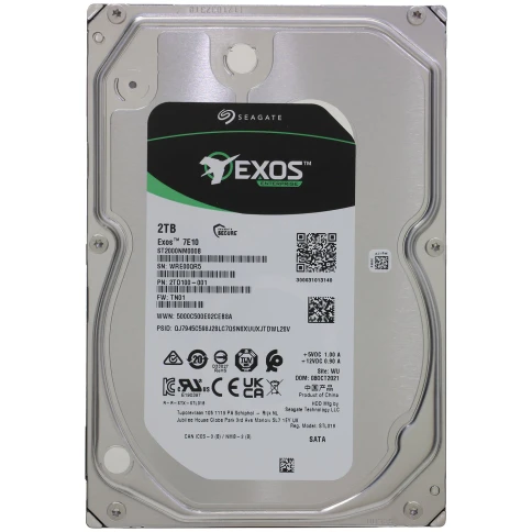 Жесткий диск/ HDD Seagate Exos 7E8 SATA 2Tb 7200 6Gb/s 256Mb 1 year warranty (replacement ST2000NM000A, ST2000NM004B, ST2000NM017B, ST2000NM001A) фото 5