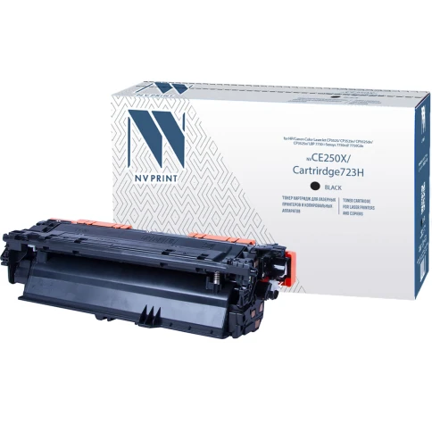 -/ Тонер-картридж NVP NV-CE250X/NV-723H Black универсальные для HP/Canon Color LaserJet CP3525/ CP3525n/ CP3525dn/ CP3525x/ LBP 7750 i-Sensys 7750cd/ 7750Cdn (10500k) фото 1