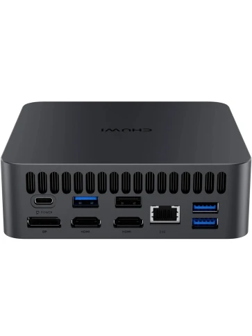 Компьютер/ Chuwi AuBox  Intel Core Ultra 7 256V(2.2Ghz)/16384Mb/1000PCISSDGb/Int:Intel Iris Xe Graphics/BT/WiFi/war 1y/0.865kg/Gray/Win11Pro + DDR5 (no Slots)/USB3.2*5/HDMI*2/DP*1/RJ45*1/WIFI6E,BT5.3/Tipe-C*2/bracket/Aluminum Alloy + Galvanize фото 4