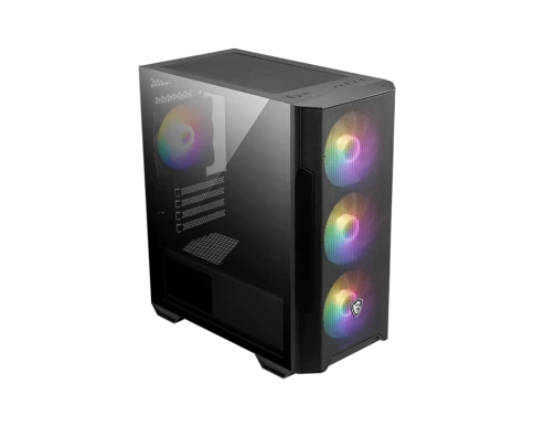 Корпус ПК без блока питания/ Case MSI MAG FORGE M100R, Mini-Tower, TG, 4x120mm ARGB, 2xUSB 2.0, 1xUSB 3.0, mATX, mITX Black фото 1