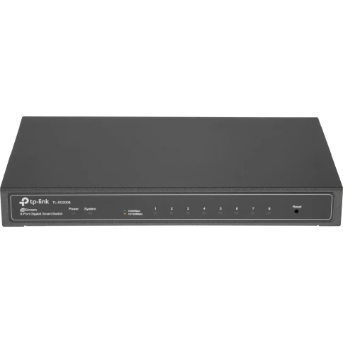 Коммутатор/ 8-port Gigabit Desktop Smart Switch, 8 10/100/1000Mbps RJ45 ports, Tag-based VLAN, STP/RSTP/MSTP, IGMP V1/V2/V3 Snooping, DHCP Filtering, 802.1P QoS, Rate Limiting, Voice VLAN, Port Trunking, LACP, Port Mirroring, SNMP, RMON, steel case фото 2