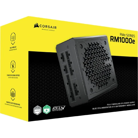 Блоки питания/ Power Supply Corsair RM1000e, Model RPS0217, 1000W 80+ Gold (ATX, 3.1, PCIe 5.1, Full modular, 1x24(20+4)pin, 2xEPS/ATX 12V 8-pin (4+4), 1x12V-2x6(12+4)pin, 2x12V-2x6 to Dual 8-Pin(6+2), 1xPCIe 8-Pin(6+2), 4xSATA (4 Straight SATA), 4xSATA / фото 8