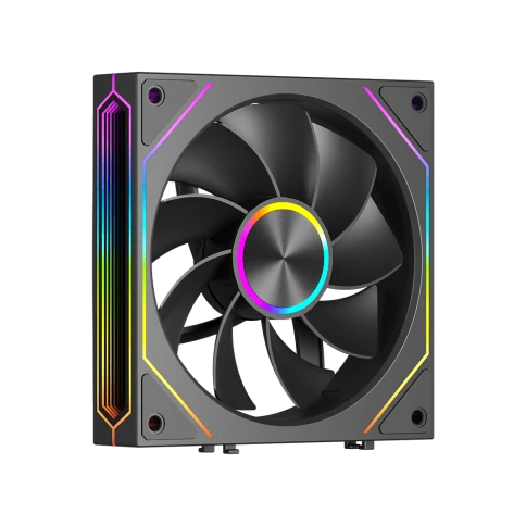 Кулер для корпуса/ Case Cooler PCCooler F3 X120R ARGB BK Reverse (120x120x25mm, 4-pin PWM, ARGB, 54CFM, 28.4dBA, 1800RPM, Black) фото 1