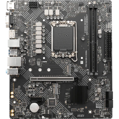 Материнская плата/ MB MSI INTEL H610 s1700, 2xDDR4(64GB), D-SUB/HDMI 2.1/DP, 1xPCIe 4.0x16, 1xPCIe 3.0, 1xLAN, 4xSATA 6Gb/s, 1xM.2, 1xM.2 E key, 2xUSB 3.2, 4xUSB 2.0, 1xPS/2, mATX фото 1