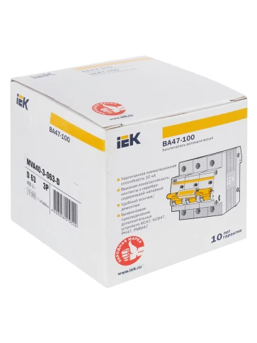 KARAT Авт. выкл. ВА47-100 3P D 63А 10кА IEK фото 5
