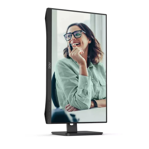 AOC Q27P3CV 27" 2560x1440, IPS, 75Hz, 20M:1, 350cd, 4 ms, 2xHDMI 1.4, DisplayPort 1.2, 4xUSB 3.2, DP+PD USB Type-C * 65W Speakers, RJ45, Height adj 150, pivot, VESA 100, 3Y, Black фото 13