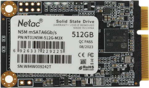 Твердотельный накопитель Netac SATA-III 512GB NT01N5M-512G-M3X N5M mSATA [NT01N5M-512G-M3X] фото 1