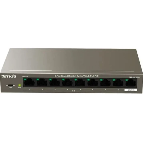 Коммутатор/ Коммутатор 9PORT 10/100/1000M POE TEG1109P-8-102W TENDA фото 1