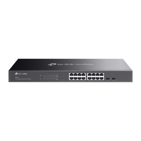 Коммутатор/ Jetstream 16-port gigabit smart switch with 2-gigabit uplink ports, 16 10/100/1000Mbps RJ-45 ports, 2 1000Mbps SFP slots, abundant L2/L2+ features, rack-mountable, support Omada SDN mode and individual mode фото 1