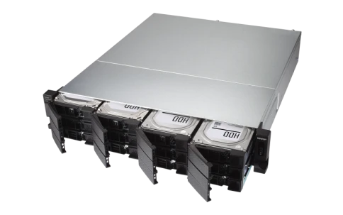 Полка расширения сетевого хранилища без дисков/ SMB QNAP TL-R1200C-RP USB 3.2 Gen 2 Type-C JBOD storage enclosure, 12-tray 3,5"/2,5" w/o HDD, 2xPSU. Rackmount. W/o rail kit RAIL-B02 фото 4
