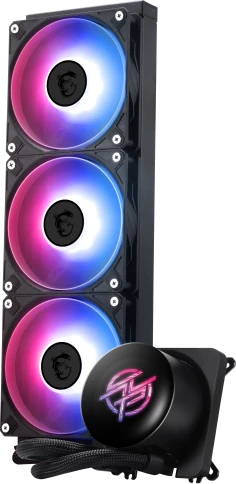 Система жидкостного охлаждения/ Water Cooling System MSI MPG CORELIQUID P13 360 (300W, 360mm, LED, White, ARGB/ Fans: 3x120mm, 64.89CFM, 2050RPM/ Pump 20dBA, 3400RPM, Rad thickness 27mm/ S: 1851, 1700, AM5, AM4) фото 1
