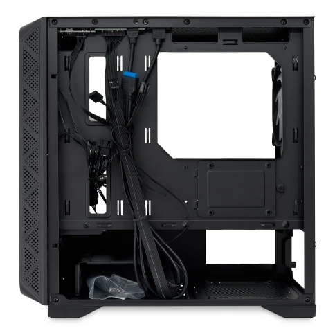 Корпус без блока питания/ Case HSPD M321, Mesh Mini-tower, Black, slide TG, 0.45 SPCC, 2x140mm ARGB (M11-140)+1x120mm ARGB (M11-120) mATX, mITX 160/340/184mm 2x2.5", 2x3.5", 4xPCI 2xUSB-A 3.0, 1xUSB-A 1.0 390x200x385mm фото 7