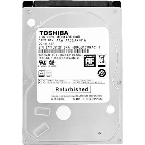 Жесткий диск/ HDD Toshiba SATA 1TB 2.5" 6.0 Gbit/s 5400 rpm 8Mb OFFICIAL RECERTIFIED 1 year warranty (replacement WD10SPZX, ST1000LM048, ST1000LM035, WD10EZRZ, WD10EZEX, ST1000DM003, ST1000DM010) фото 1