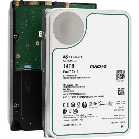 Жесткий диск/ HDD Seagate SAS 14Tb  Exos 2X14 7200 256Mb OFFICIAL RECERTIFIED 1 year warranty (Only HBA + software RAID) (replacement ST14000NM004J, ST14000NM002G, MG09SCA14TE, ST12000NM004J, ST12000NM002G) фото 3
