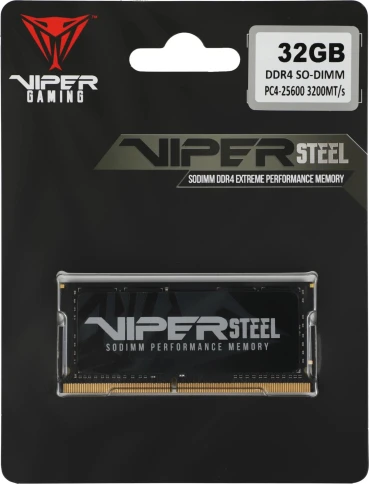 Оперативная память DDR4 32Gb 3200MHz Patriot PVS432G320C8S Steel Series RTL PC4-25600 CL22 SO-DIMM 260-pin 1.2В single rank с радиатором Ret [PVS432G320C8S] фото 4