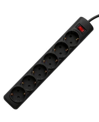 Сетевой фильтр PROGIX PG665, 6 розеток, черный, кабель 2 метра, с защитой от перегрузки, заземление, выключатель, мощность нагрузки 3500Вт, размер 320 х 50 х 40мм, сечение кабеля 3 х 1.5кв.мм. фото 1