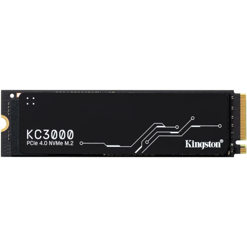 Твердотельный накопитель/ Kingston SSD KC3000, 4096GB, M.2(22x80mm), NVMe, PCIe 4.0 x4, 3D TLC, R/W 7000/7000MB/s, IOPs 1 000 000/1 000 000, DRAM buffer 4096MB, TBW 3200, DWPD 0.71, with Heat Spreader (60 мес) фото 1