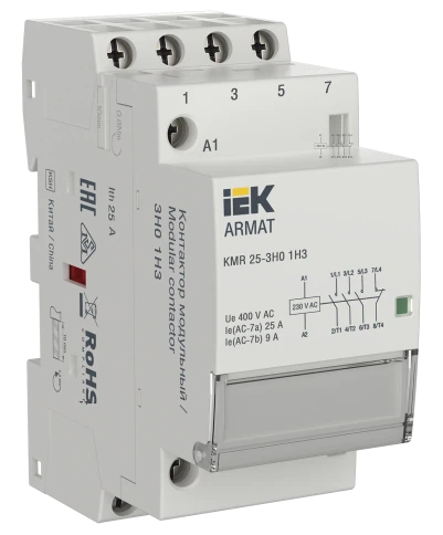 ARMAT Контактор модульный KMR 25А 230В AC 3НО 1НЗ IEK фото 1