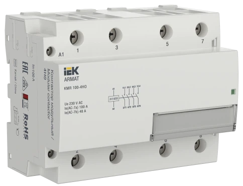 ARMAT Контактор модульный KMR 100А 24В AC/DC 4НО IEK фото 1