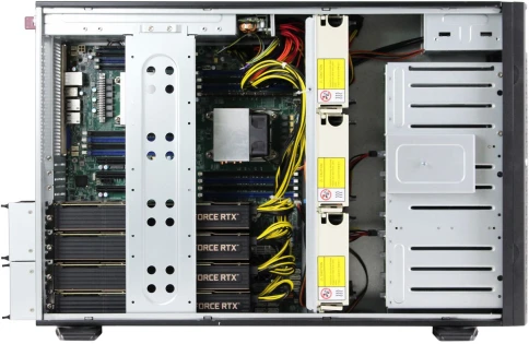 Серверный корпус/ Server case FL-T4UHS835E, 4U/Tower, max MB dimensions 15.2"x13.2", 8x2,5"/3,5 hotswap HDD bays, support 1xSlimODD (optional), SATA/SAS/NVME Tri-mode Backplane, 3x12038 int. fan, 2x8038 rear fan,11xFH PCIe expansion slots, фото 7