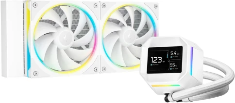 Система водяного охлаждения Deepcool LM240 WH ARGB Soc-AM5/AM4/1200/1700/1851 белый 4-pin 19-36dB Al LCD 220W 1404gr Ret (R-LM240-WHDMMC-1) фото 1