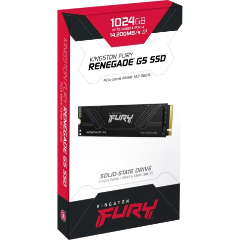 Твердотельный накопитель/ Kingston SSD Fury Renegade, 1024GB, M.2(22x80mm), NVMe, PCIe 5.0 x4, 3D TLC, R/W 14200/11000MB/s, IOPs 2 200 000/2 150 000, TBW 1000, DWPD 0.5 (60 мес) фото 4