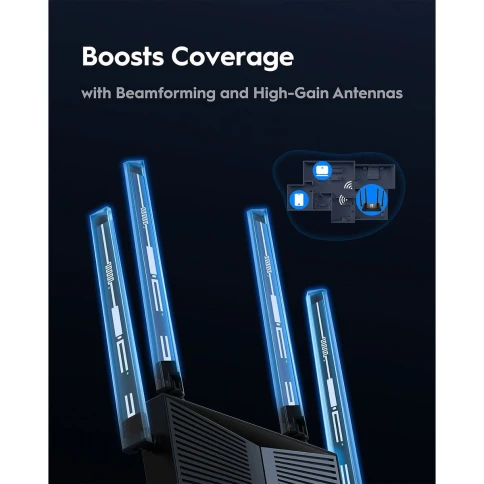 Маршрутизатор/ BE3600 Gigabit Dual Band Wi-Fi 7 Mesh Router, Chipset Broadcom, 802.11be/ax/ac/a/b/g/n, 2882Mbps at 5GHz + 688Mbps at 2.4GHz, 5 x 10/100/1000Mbps Ports, 4 x 5dBi fixed antennas, WiFi router/AP/ Repeater/WISP Mode, PPTP/L2TP/OpenVPN/WireGuar фото 4