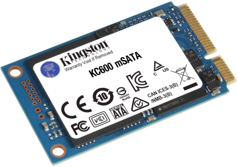 Твердотельный накопитель/ Kingston SSD KC600, 1024GB, mSATA, SATA3, 3D TLC, R/W 550/520MB/s, IOPs 90 000/80 000, DRAM buffer 1024MB, TBW 600, DWPD 0.32 (12 мес) фото 2