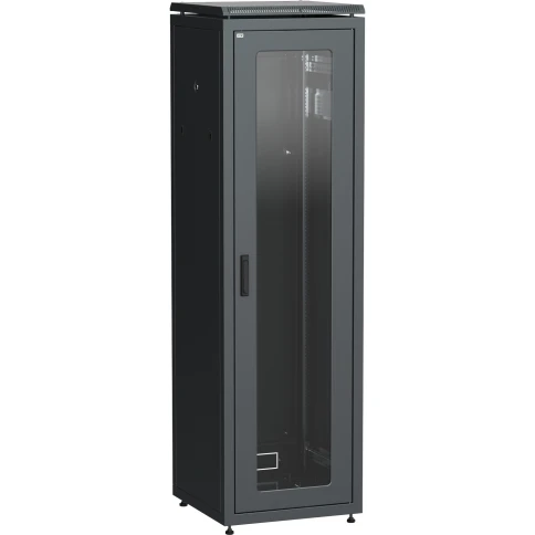 Шкаф сетевой 19" LINEA N 47U 600х800 мм стеклянная передняя дверь черный фото 1