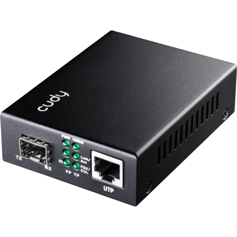 Медиаконвертер/ 10/100/1000M SFP Slot to 10/100/1000M PoE+ Port, IEEE 802.3at/af фото 1