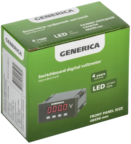 Вольтметр цифр. щит. 1-ф. DO RS-485 48х96 LED GENERICA фото 1