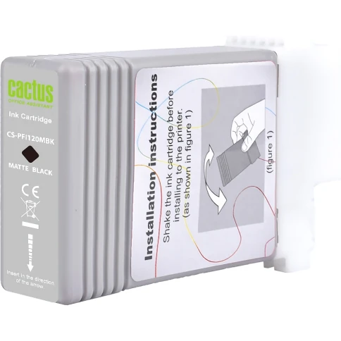 -/ Картридж струйный Cactus CS-PFI120MBK черный матовый (130мл) для Canon imagePROGRAF TM-200/TM-205/TM фото 3