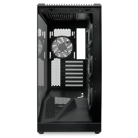 Корпус без блока питания/ Case HSPD F711, Panoramic Full Tower, Black, TG, 0.7 SPCC, 4x120mm ARGB (FN027) ATX, mATX, mITX 190/420/280mm 2x2.5", 2x3.5", 7xPCI 1xUSB-A 3.0, 1xUSB-C 445x235x475mm фото 4