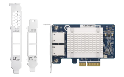 Сетевая карта/ QNAP QXG-5G2T-111C PCIe Gen3 x2, Dual-port 4-speed 5 GbE network expansion card (5Gbps/ 2.5Gbps/ 1Gbps/ 100Mbps)  Low-profile bracket pre-installed; full-height and specialized brackets are bundled фото 5