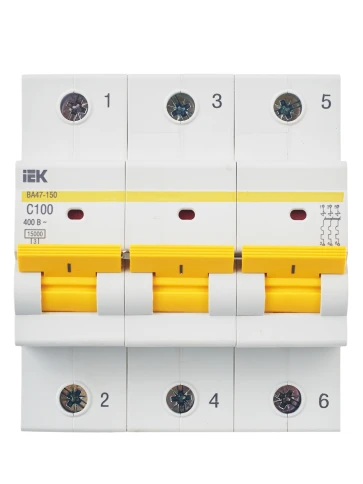 Авт. выкл. ВА47-150 3Р 100А 15кА х-ка C IEK фото 6