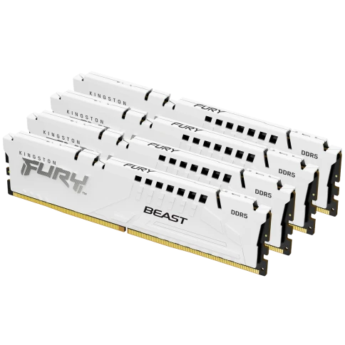 Память оперативная/ Kingston 64GB 6000MT/s DDR5 CL40 DIMM (Kit of 4) FURY Beast White XMP фото 1
